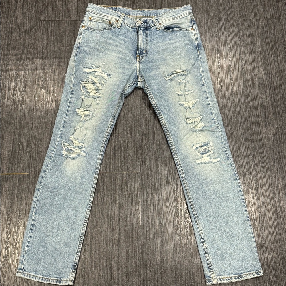 Levi's Blue Skinny Jeans with Distressed Details